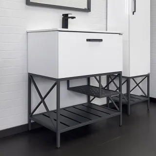 Тумба с раковиной Comforty Бредфорд  00-00013442 75.5 см белый графит